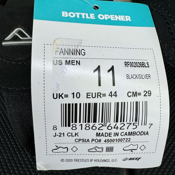 NWT Men’s Reef Fanning Flip Flop with bottle opener - Picture 7 of 8